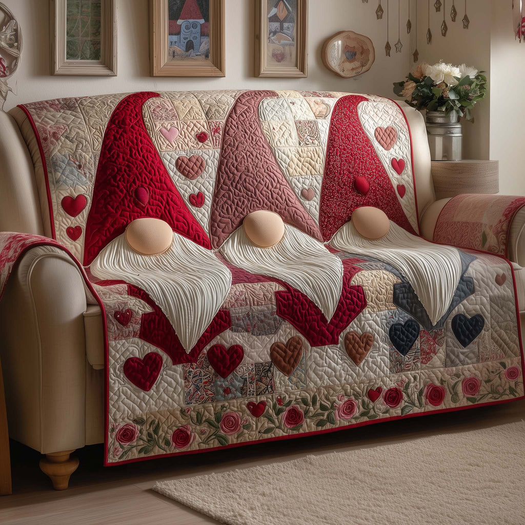 Heart Garden Quilted Sofa Cover Fall Halloween Decor For Sofa Couch