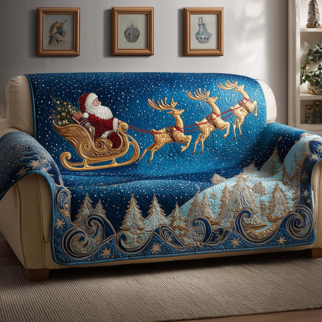 Santa Claus Quilted Sofa Cover Fall Halloween Decor For Sofa Couch