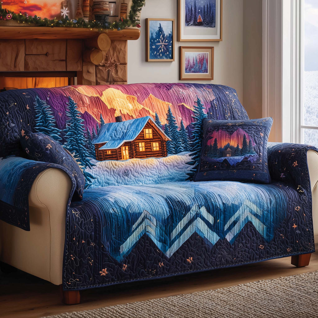 Aurora Cabin Quilted Sofa Cover Fall Halloween Decor For Sofa Couch