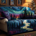 Starlit Aurora Quilted Sofa Cover Fall Halloween Decor For Sofa Couch