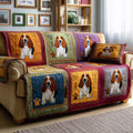 Cozy Basset Quilted Sofa Cover Fall Halloween Decor For Sofa Couch