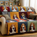 Rustic Basset Quilted Sofa Cover Fall Halloween Decor For Sofa Couch