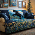 Holiday Stallion Quilted Sofa Cover Fall Halloween Decor For Sofa Couch