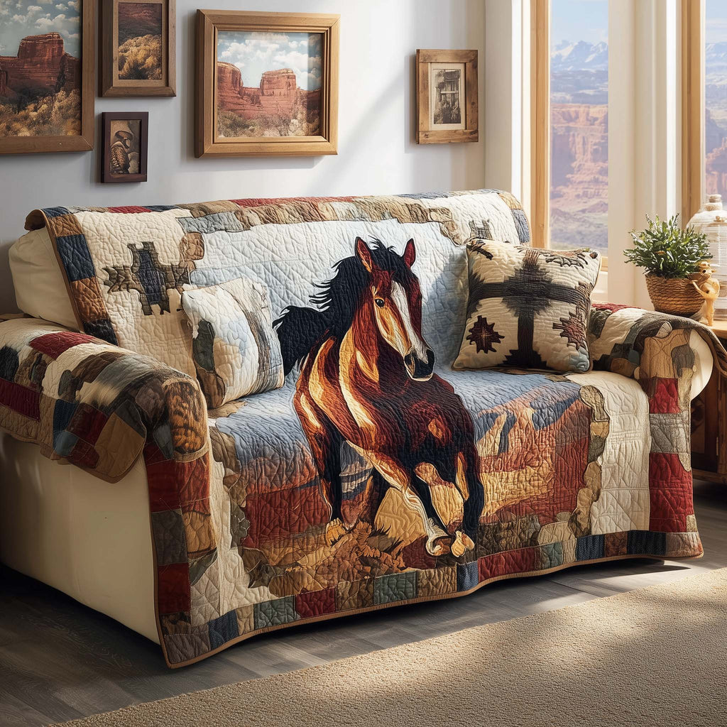Canyon Runner Quilted Sofa Cover Fall Halloween Decor For Sofa Couch