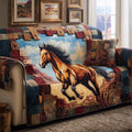 Patchwork Gallop Quilted Sofa Cover Fall Halloween Decor For Sofa Couch