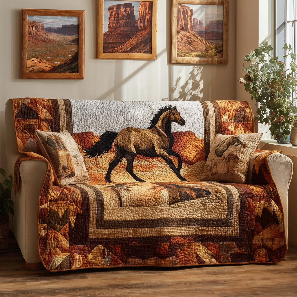 Desert Steed Quilted Sofa Cover Fall Halloween Decor For Sofa Couch