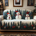 Snowman Quilted Sofa Cover Fall Halloween Decor For Sofa Couch