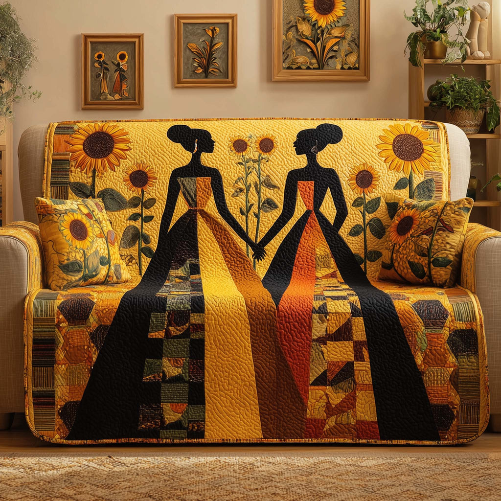Sunflower Bond Quilted Sofa Cover Fall Halloween Decor For Sofa Couch