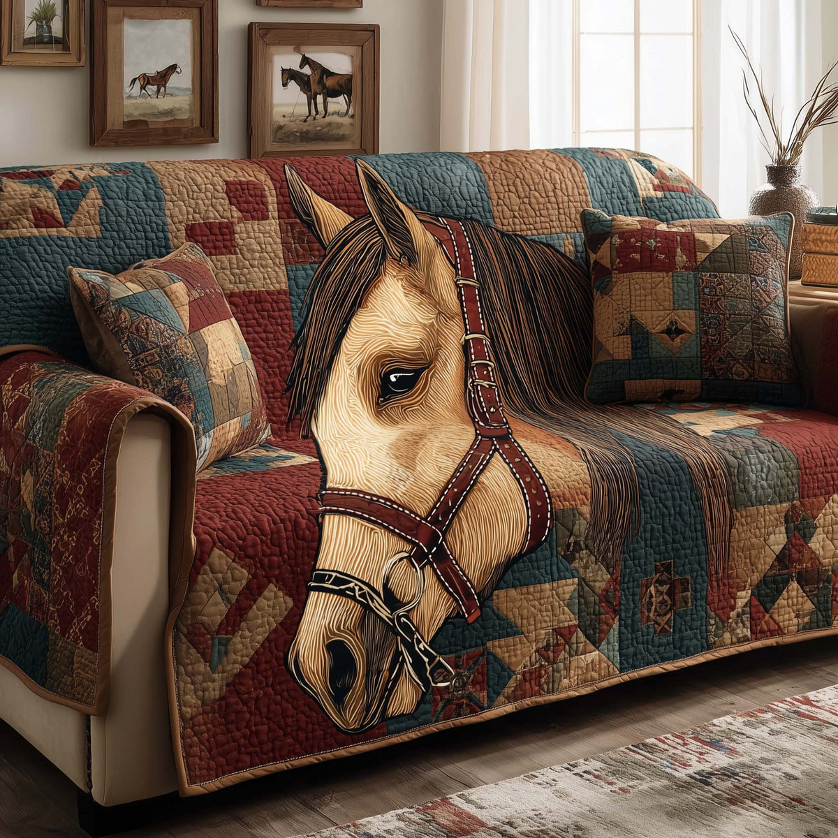 Gentle Palomino Quilted Sofa Cover Fall Halloween Decor For Sofa Couch