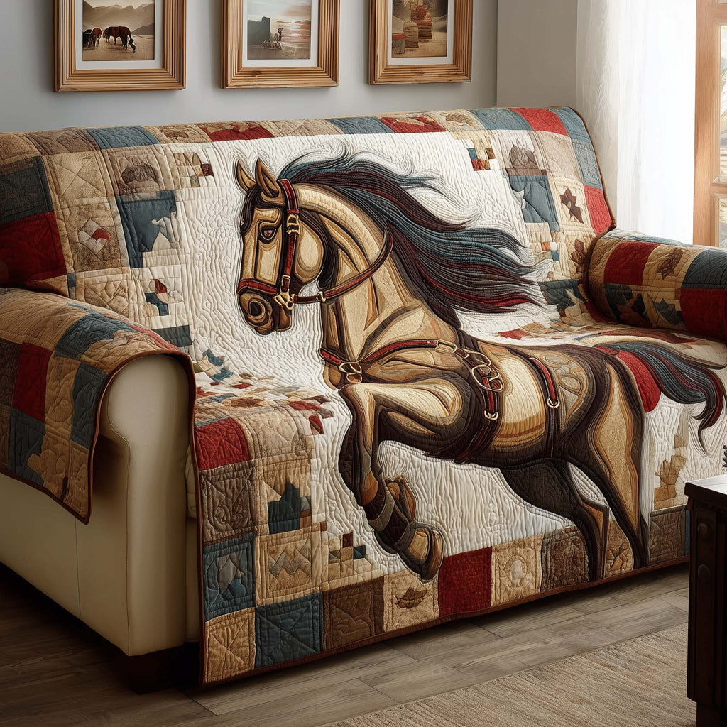 Flying Mane Quilted Sofa Cover Fall Halloween Decor For Sofa Couch