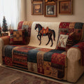 Saddled Ebony Quilted Sofa Cover Fall Halloween Decor For Sofa Couch