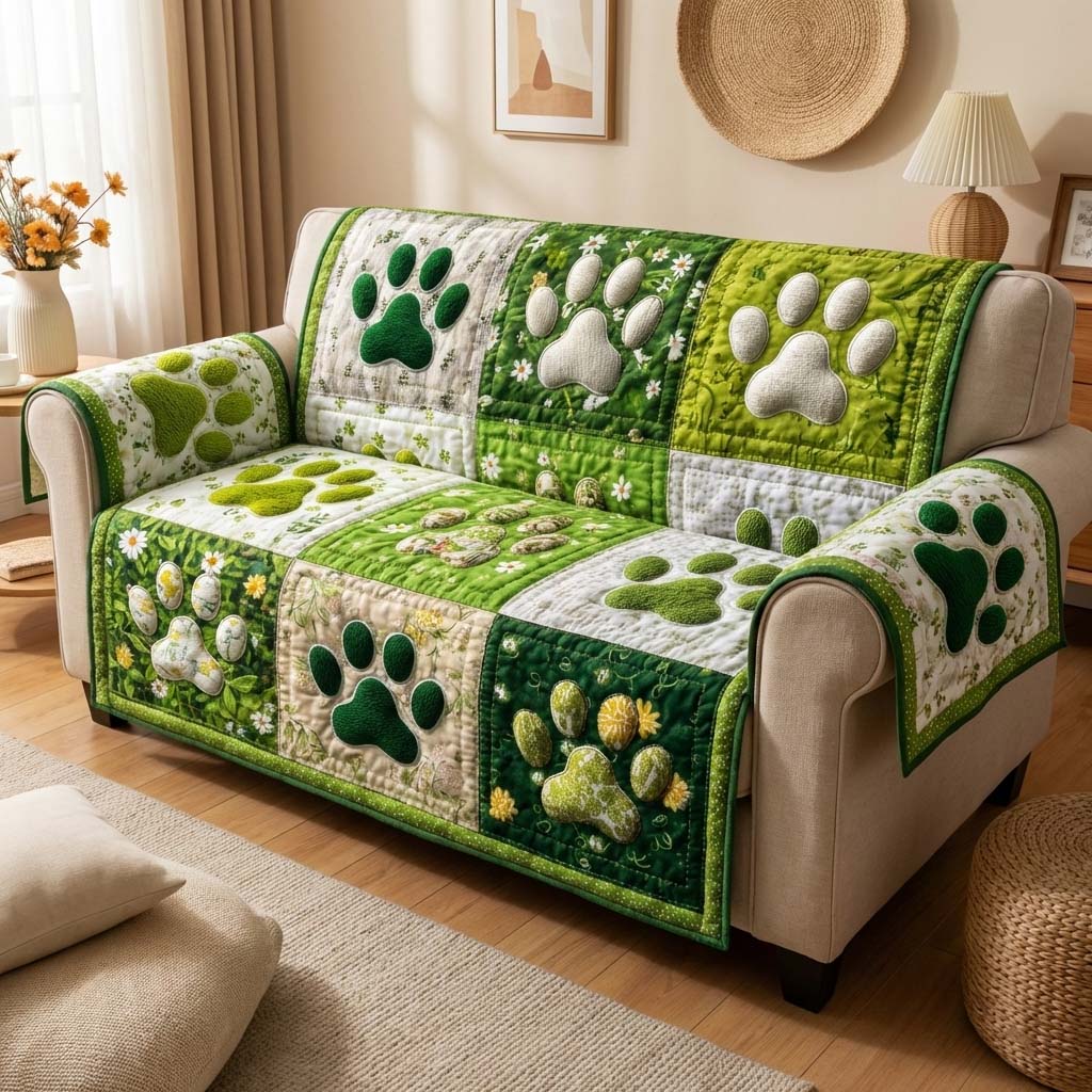 Garden Paws Quilted Sofa Cover Fall Halloween Decor For Sofa Couch