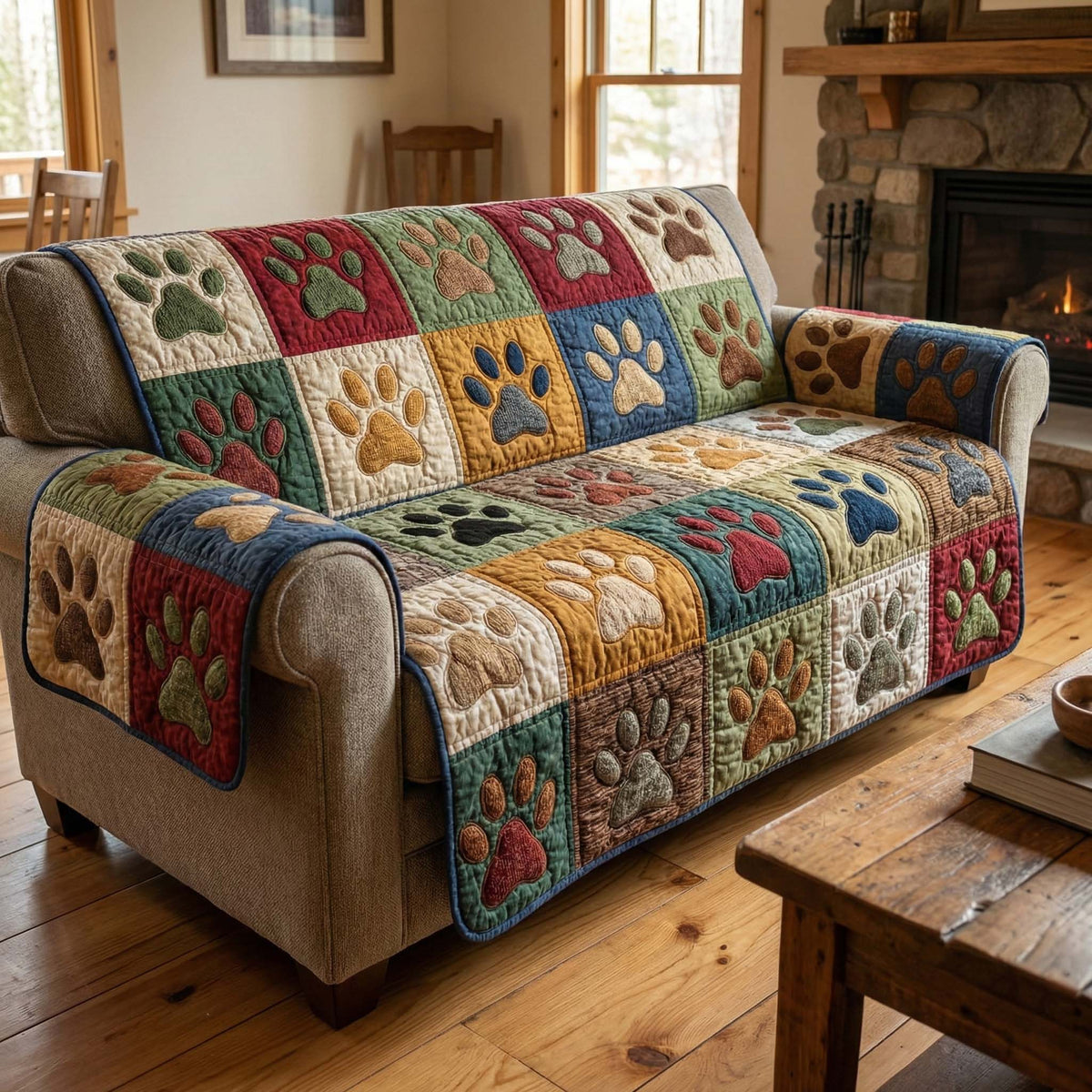 Homestead Paws Quilted Sofa Cover Fall Halloween Decor For Sofa Couch