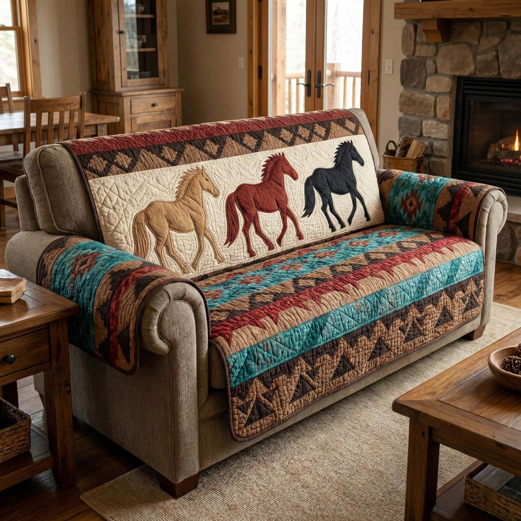 Prairie Trio Quilted Sofa Cover Fall Halloween Decor For Sofa Couch