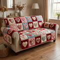 Rose Hearts Quilted Sofa Cover Fall Halloween Decor For Sofa Couch