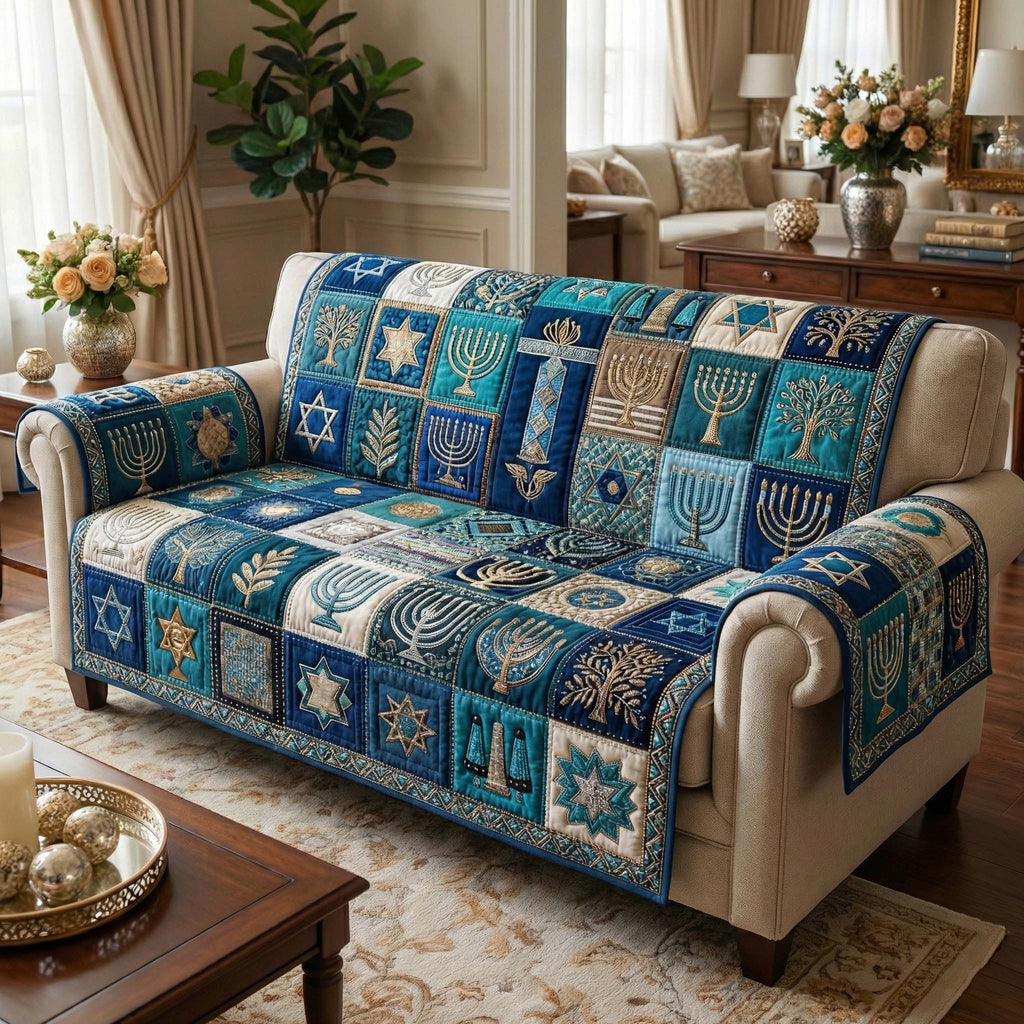 Sacred Symbols Quilted Sofa Cover Fall Halloween Decor For Sofa Couch