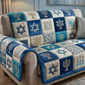 Silver Menorah Quilted Sofa Cover Fall Halloween Decor For Sofa Couch
