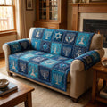 Midnight Menorah Quilted Sofa Cover Fall Halloween Decor For Sofa Couch