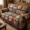 Cozy Patchwork Quilted Sofa Cover Fall Halloween Decor For Sofa Couch