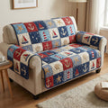Nautical Patch Quilted Sofa Cover Fall Halloween Decor For Sofa Couch