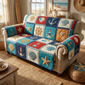 Marine Mosaic Quilted Sofa Cover Fall Halloween Decor For Sofa Couch