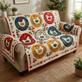 Hen Garden Quilted Sofa Cover Fall Halloween Decor For Sofa Couch