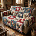 Farmhouse Flock Quilted Sofa Cover Fall Halloween Decor For Sofa Couch