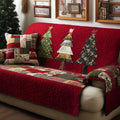 Patchwork Trees Quilted Sofa Cover Fall Halloween Decor For Sofa Couch