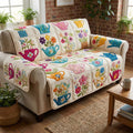 Spring Teapot Garden Quilted Sofa Cover Fall Halloween Decor For Sofa Couch