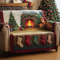 Stocking Fireplace Quilted Sofa Cover Fall Halloween Decor For Sofa Couch