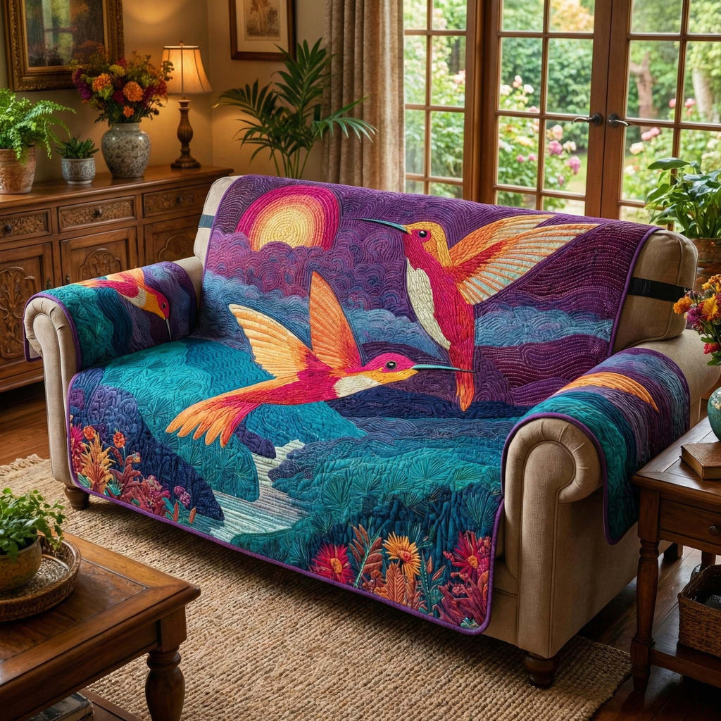 Twilight Flight Quilted Sofa Cover Fall Halloween Decor For Sofa Couch