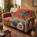 Floral Garden Quilted Sofa Cover Fall Halloween Decor For Sofa Couch