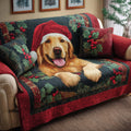 Santa Retriever Quilted Sofa Cover Fall Halloween Decor For Sofa Couch