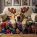 Ornament Labrador Quilted Sofa Cover Fall Halloween Decor For Sofa Couch