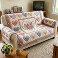 Floral Embrace Quilted Sofa Cover Fall Halloween Decor For Sofa Couch