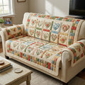 Spring Heart Quilted Sofa Cover Fall Halloween Decor For Sofa Couch