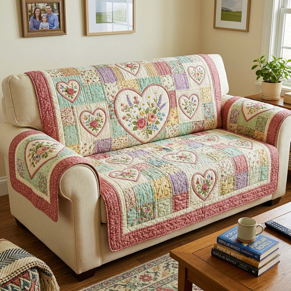 Velvet Bloom Quilted Sofa Cover Fall Halloween Decor For Sofa Couch