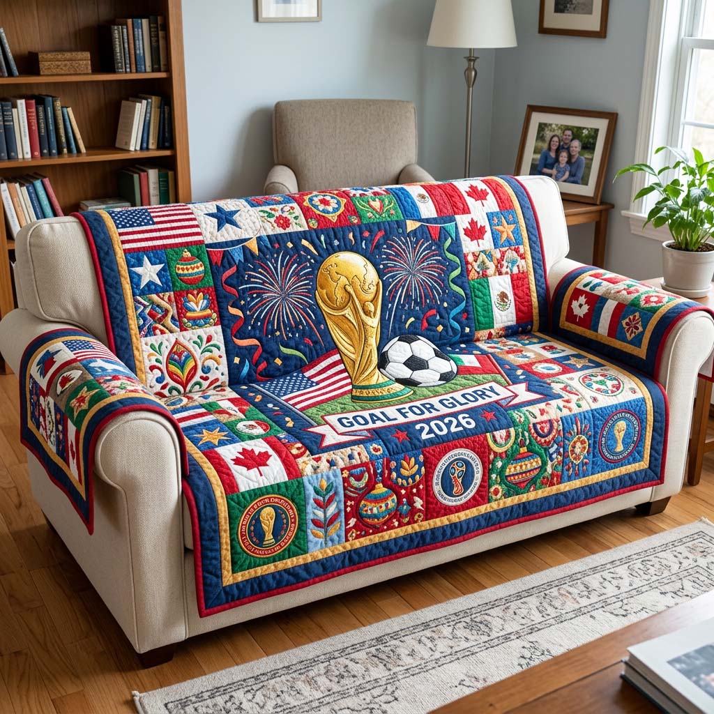 Victory Fireworks Quilted Sofa Cover Fall Halloween Decor For Sofa Couch