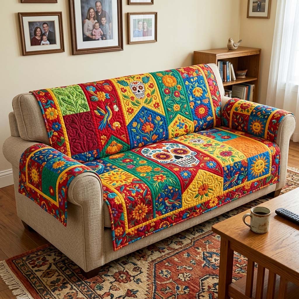 Cinco de Mayo Quilted Sofa Cover Fall Halloween Decor For Sofa Couch