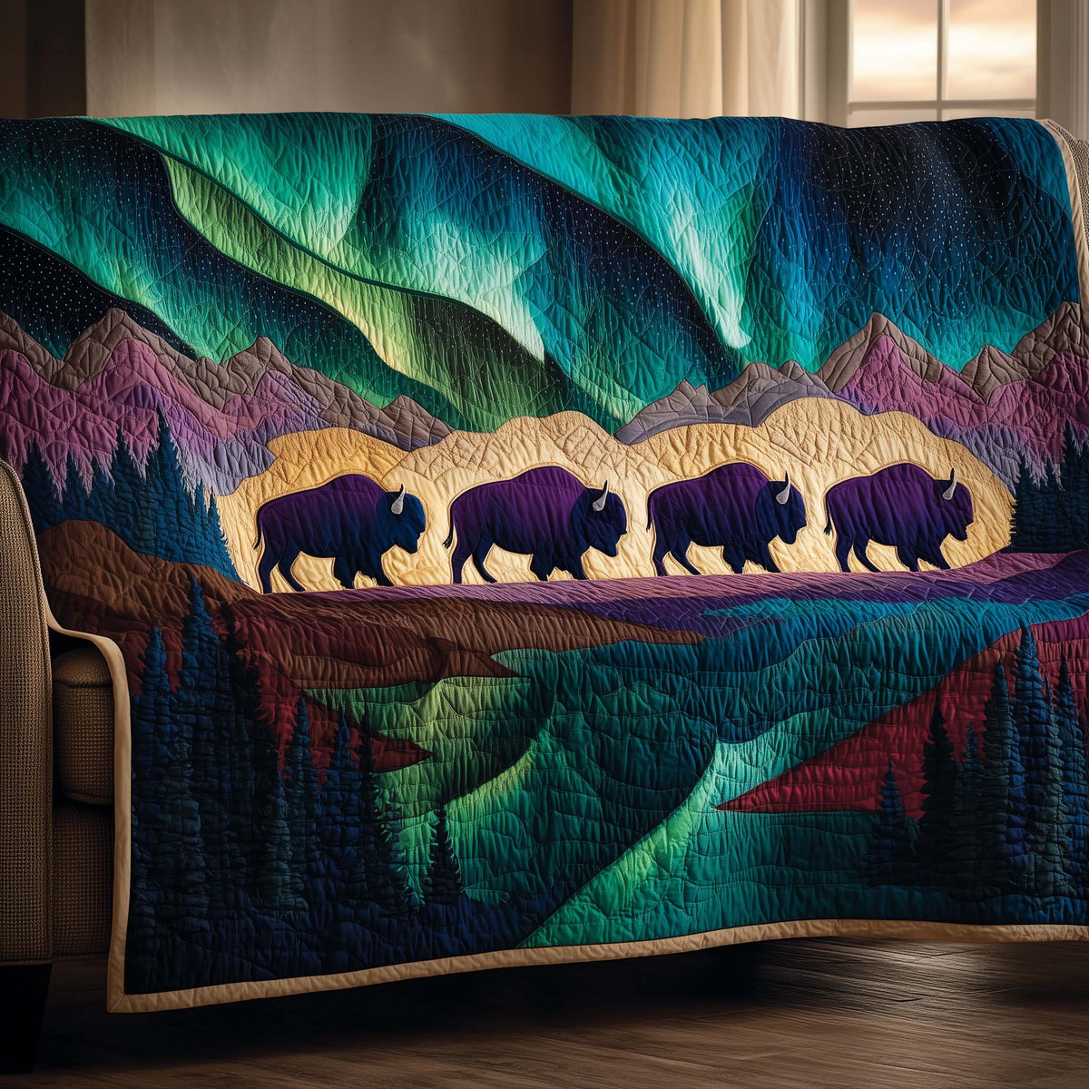 Sacred Aurora Quilted Sofa Cover Fall Halloween Decor For Sofa Couch