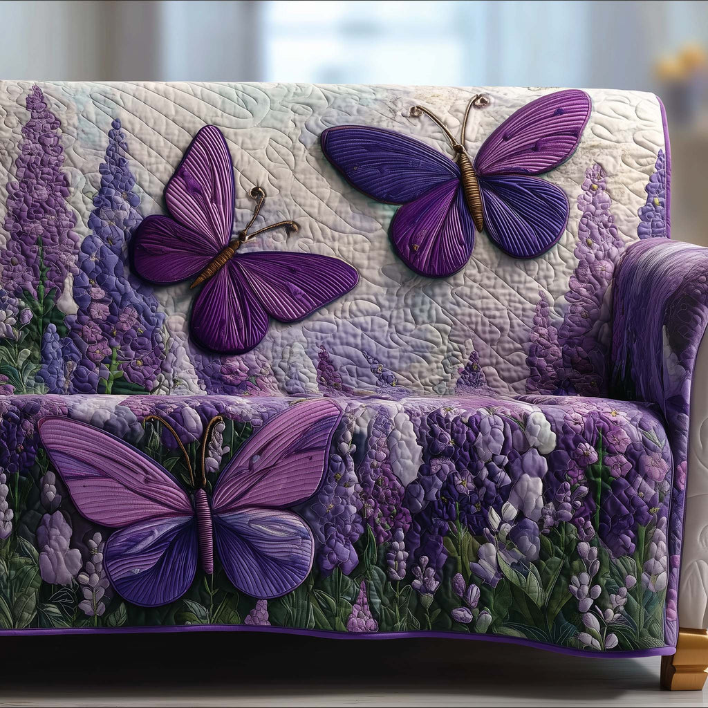 Lavender Wings Quilted Sofa Cover Fall Halloween Decor For Sofa Couch