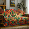 Desert Cactus Quilted Sofa Cover Fall Halloween Decor For Sofa Couch
