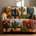 Patchy Cactus Quilted Sofa Cover Fall Halloween Decor For Sofa Couch