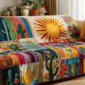 Solar Cactus Quilted Sofa Cover Fall Halloween Decor For Sofa Couch