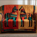 Tribal Horses Quilted Sofa Cover Fall Halloween Decor For Sofa Couch