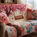 Blossom Drift Quilted Sofa Cover Fall Halloween Decor For Sofa Couch