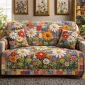 Wildflower Meadow Quilted Sofa Cover Fall Halloween Decor For Sofa Couch