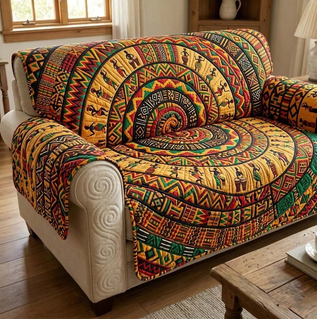 Tribal Echo Quilted Sofa Cover Fall Halloween Decor For Sofa Couch