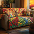 Blooming Meadow Quilted Sofa Cover Fall Halloween Decor For Sofa Couch