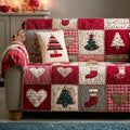 Christmas Patchwork Quilted Sofa Cover Fall Halloween Decor For Sofa Couch